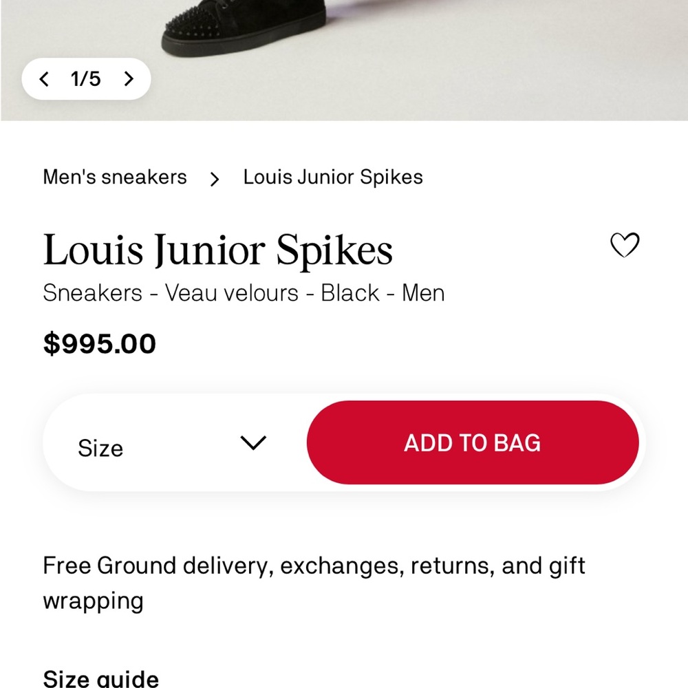 Christian Louboutin Black Spiked Sneakers - Picture 8 of 8